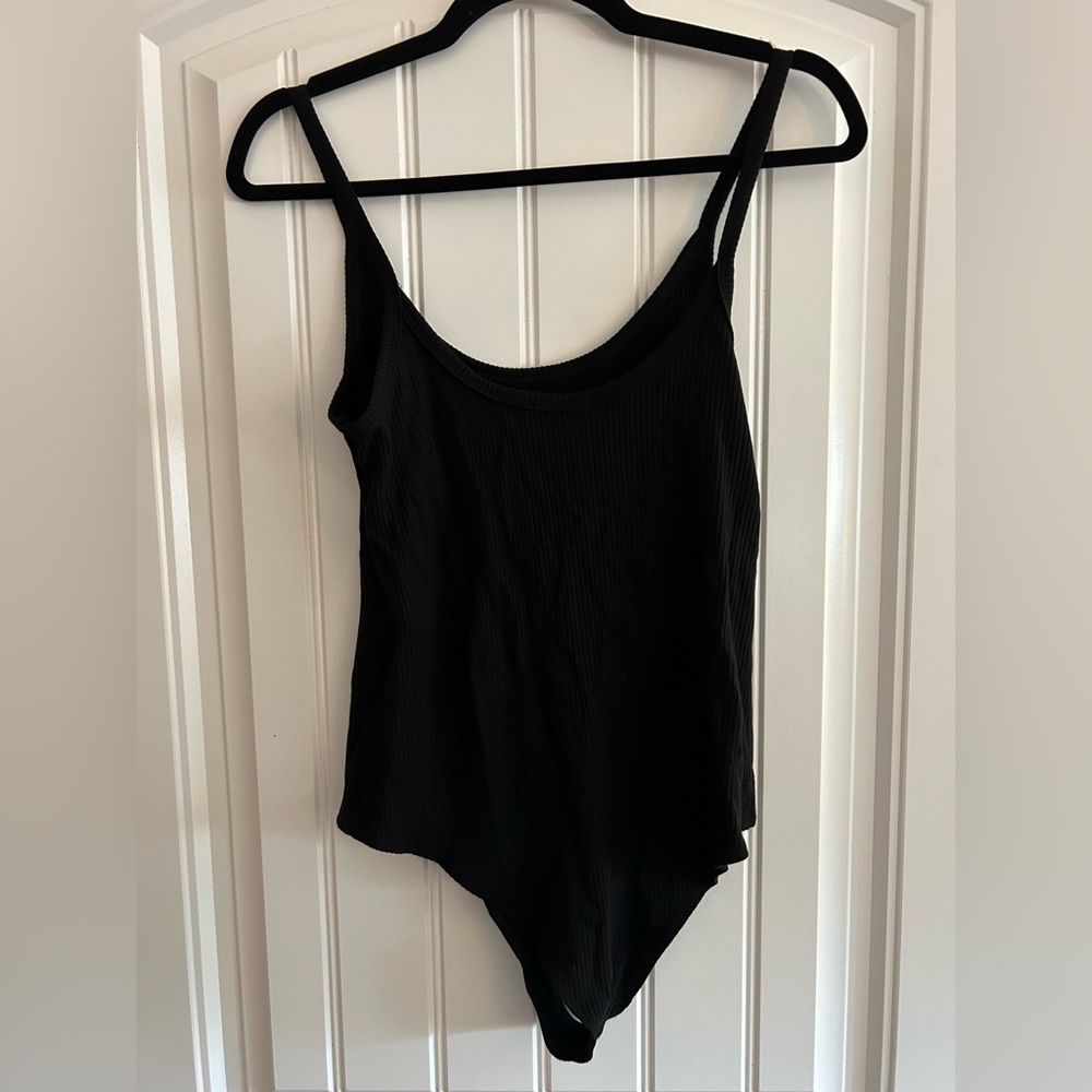 Reformation | Black knit tank bodysuit